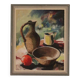 Huile sur toile suédoise originale vintage – nature morte avec vase et fleurs