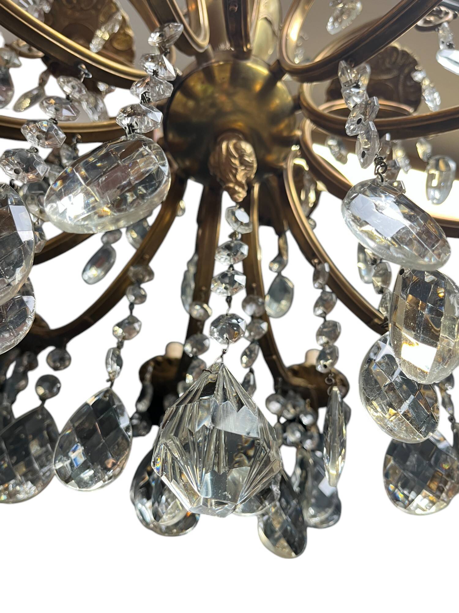 Napoleon III chandelier bronze brass crystal 18 lights late 19th century