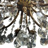 Lustre Napoléon III bronze laiton cristal 18 feux fin XIXème