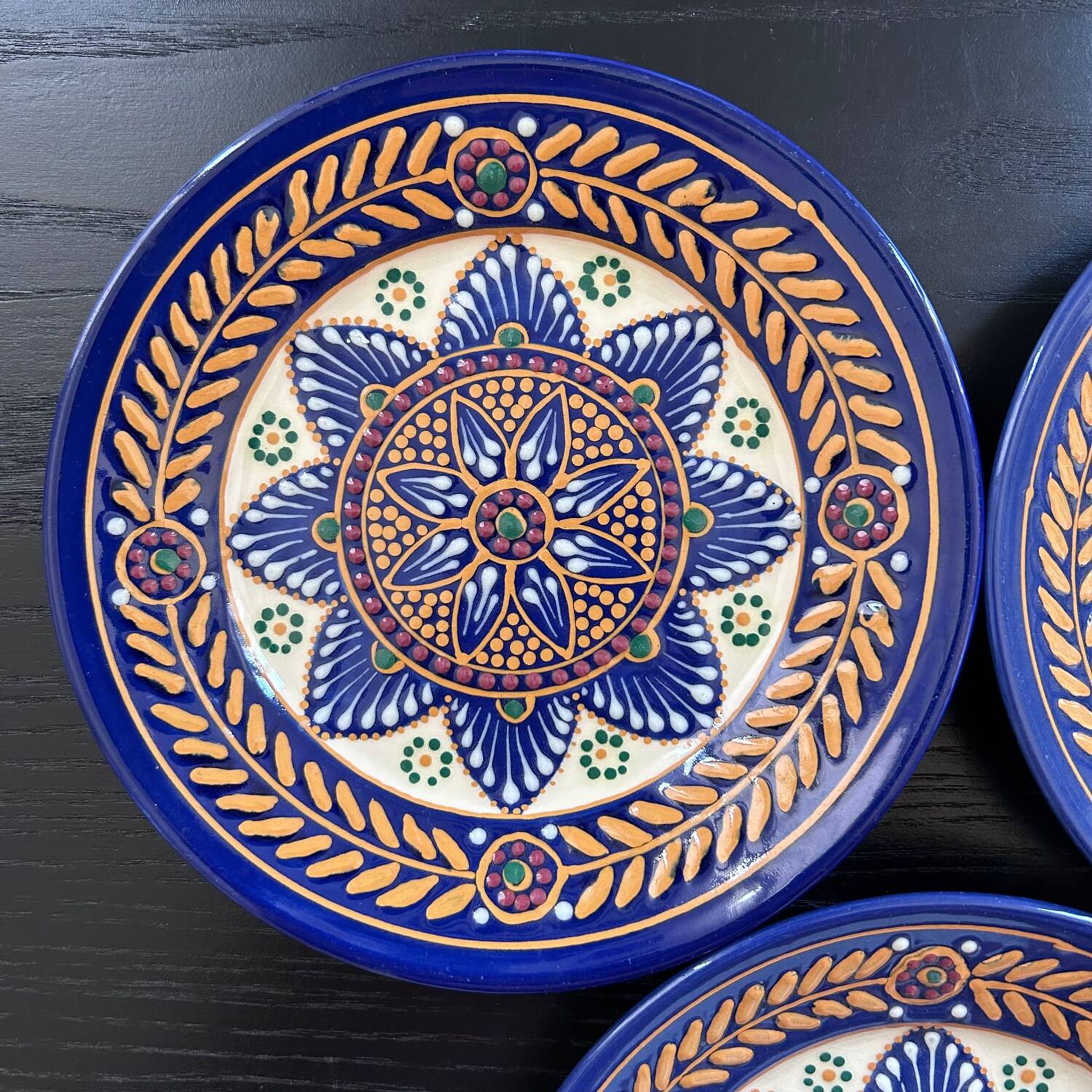 Trio of plates signed HB Quimper