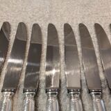 11 silver-plated metal lunch knives by Ravinet Coquille, 18cm