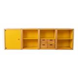 Flötotto modular system, 1970s, yellow, beech, four-piece