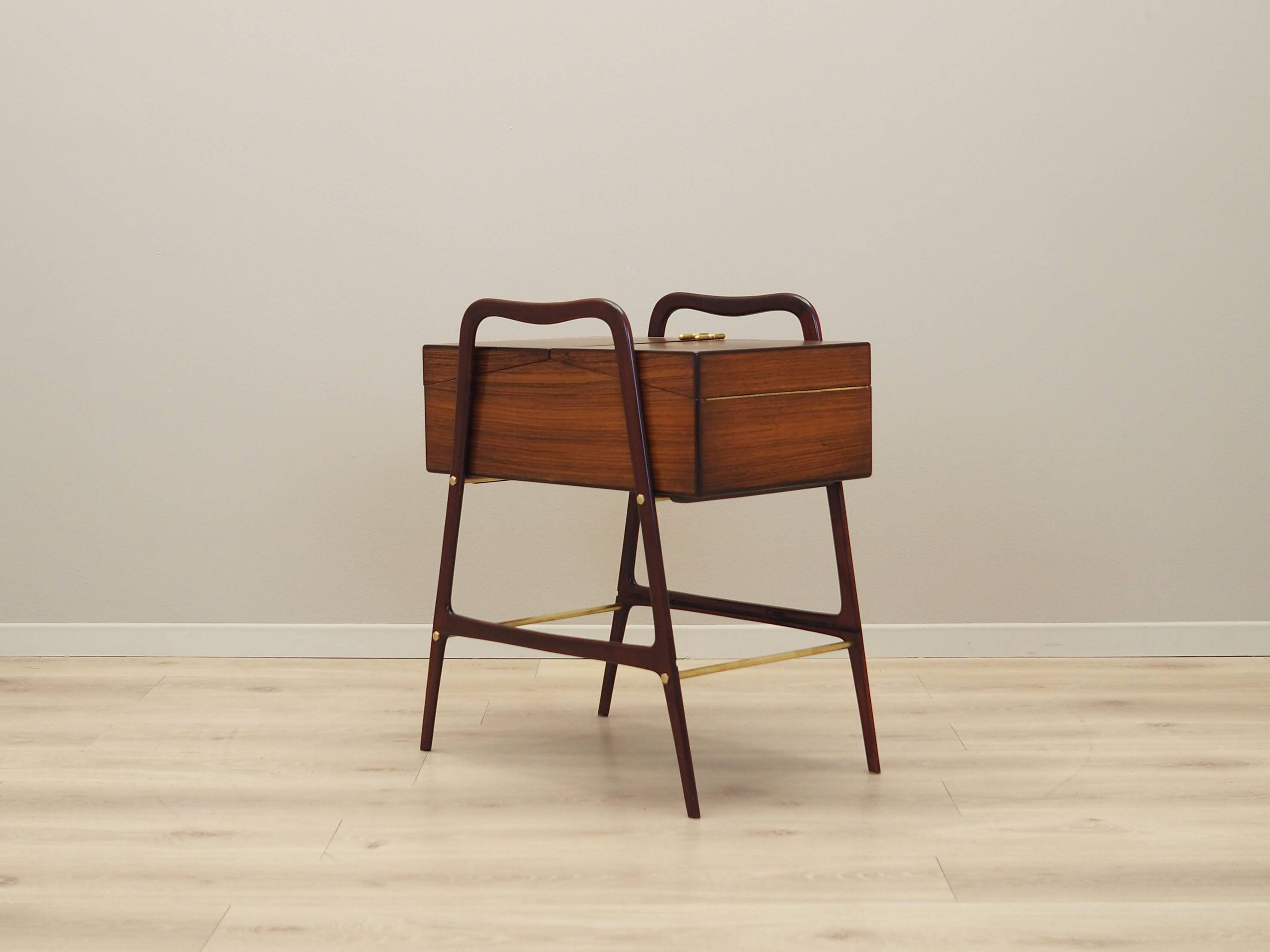Walnut sewing table, Italian design, 1970s, production: Italy