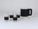 Carl Auböck Martini Set Black Leather Pitcher & Glasses, Austria, 1950s