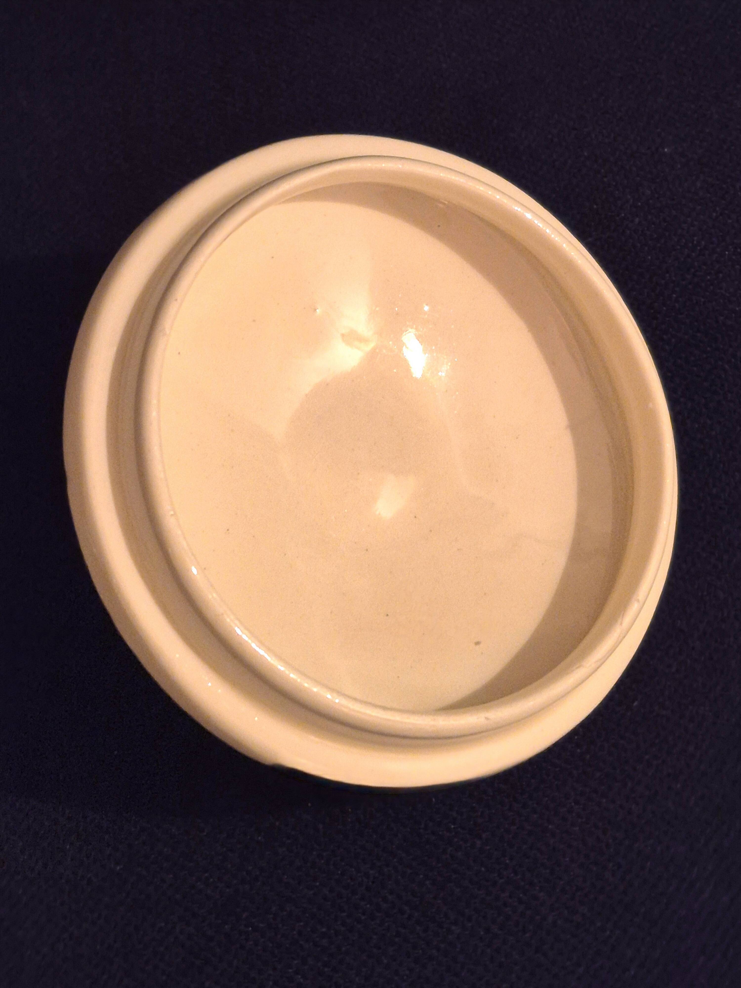 Antique sugar bowl, in Gien earthenware, Model Valence A040