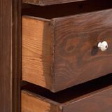 Antique solid pine chest of drawers – European rustic furniture with ceramic handles – circa 1900