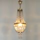 French Empire Style Bronze Single Montgolfier Crystal Basket Chandelier