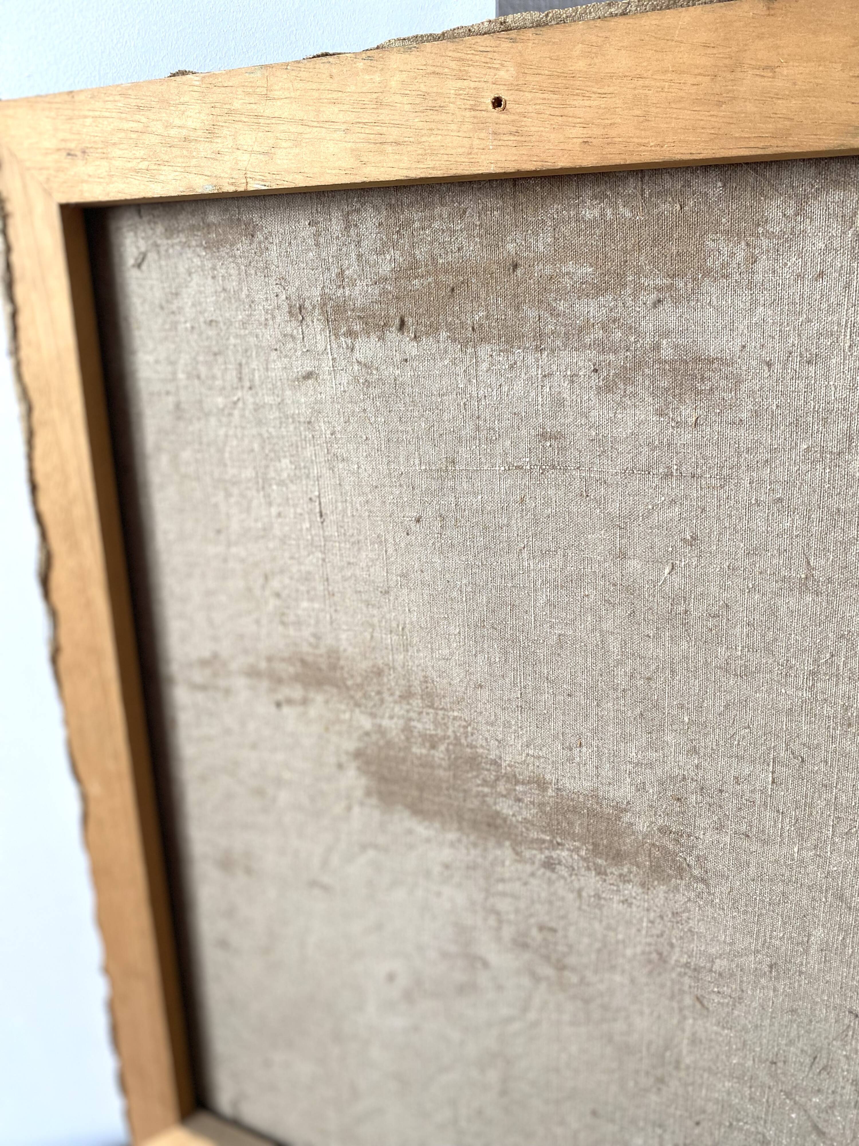 Oil portrait on canvas of an elegant vintage woman 50s