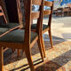Set of 4 vintage chairs in wood and corduroy – 1950s/60s