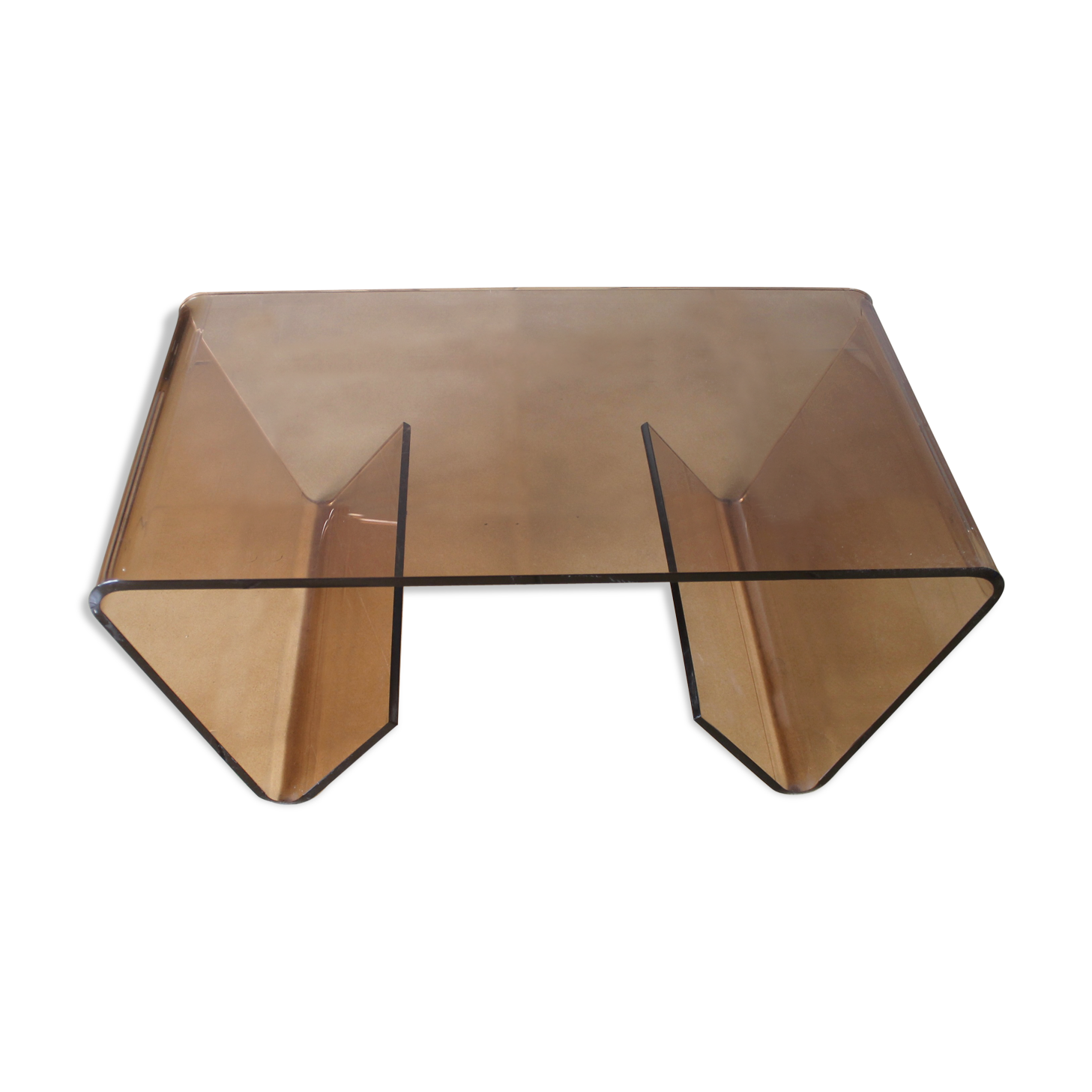 1970 smoked plexi coffee table