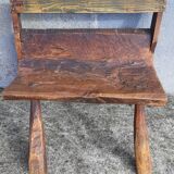 Brutalist folk art bench