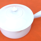 Covered Pan Real Porcelain of Great Fire Button Plug / Straight Handle