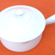 Covered Pan Real Porcelain of Great Fire Button Plug / Straight Handle