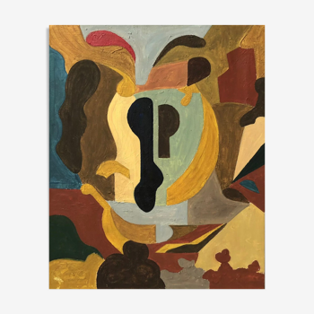 Tableau années 50 composition astraite