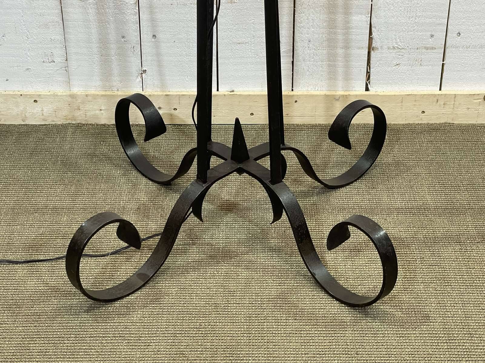 1930s wrought iron floor lamp