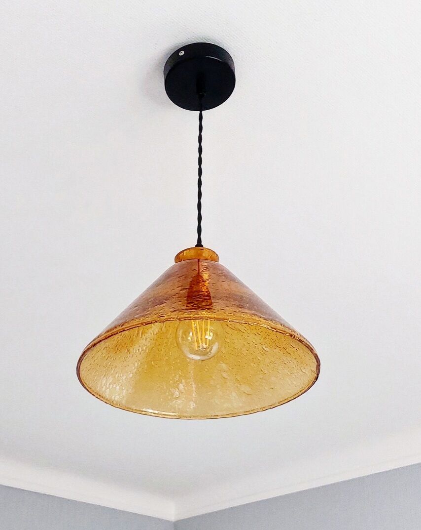 Suspension vintage ambrée