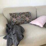 Pair of cushion covers, old tapestry and cotton gauze