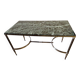 Brass coffee table with Alpine green veined marble top - 1960