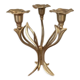 Brass flower candlestick
