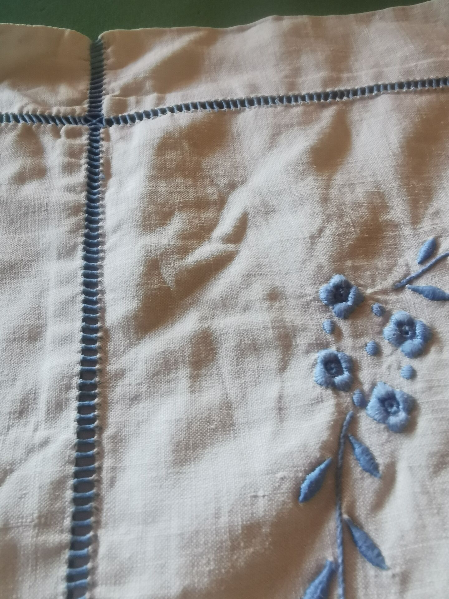 Pair of antique linen pillowcases with monogram