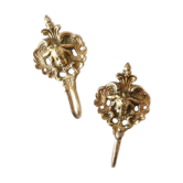 Duo of patères / hooks with angels or vintage coat door, brass