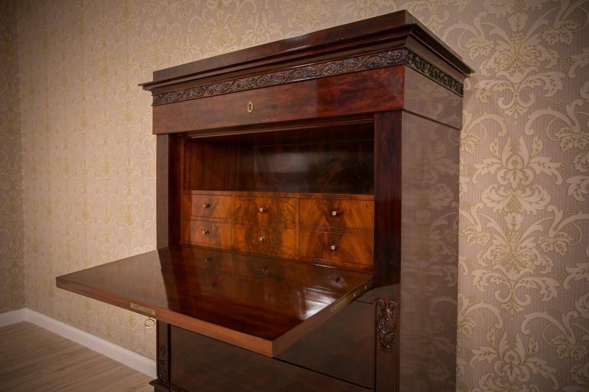 Biedermeier Mahogany Secretary Desk, 1860