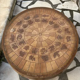 Vintage oval coffee table "Herbier" ceramic 70s
