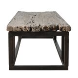 Guyuan – Coffee table in ancient elm with a metal structure no. 2