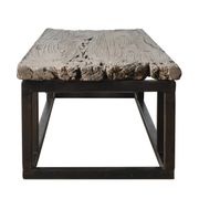 Guyuan – Coffee table in ancient elm with a metal structure no. 2