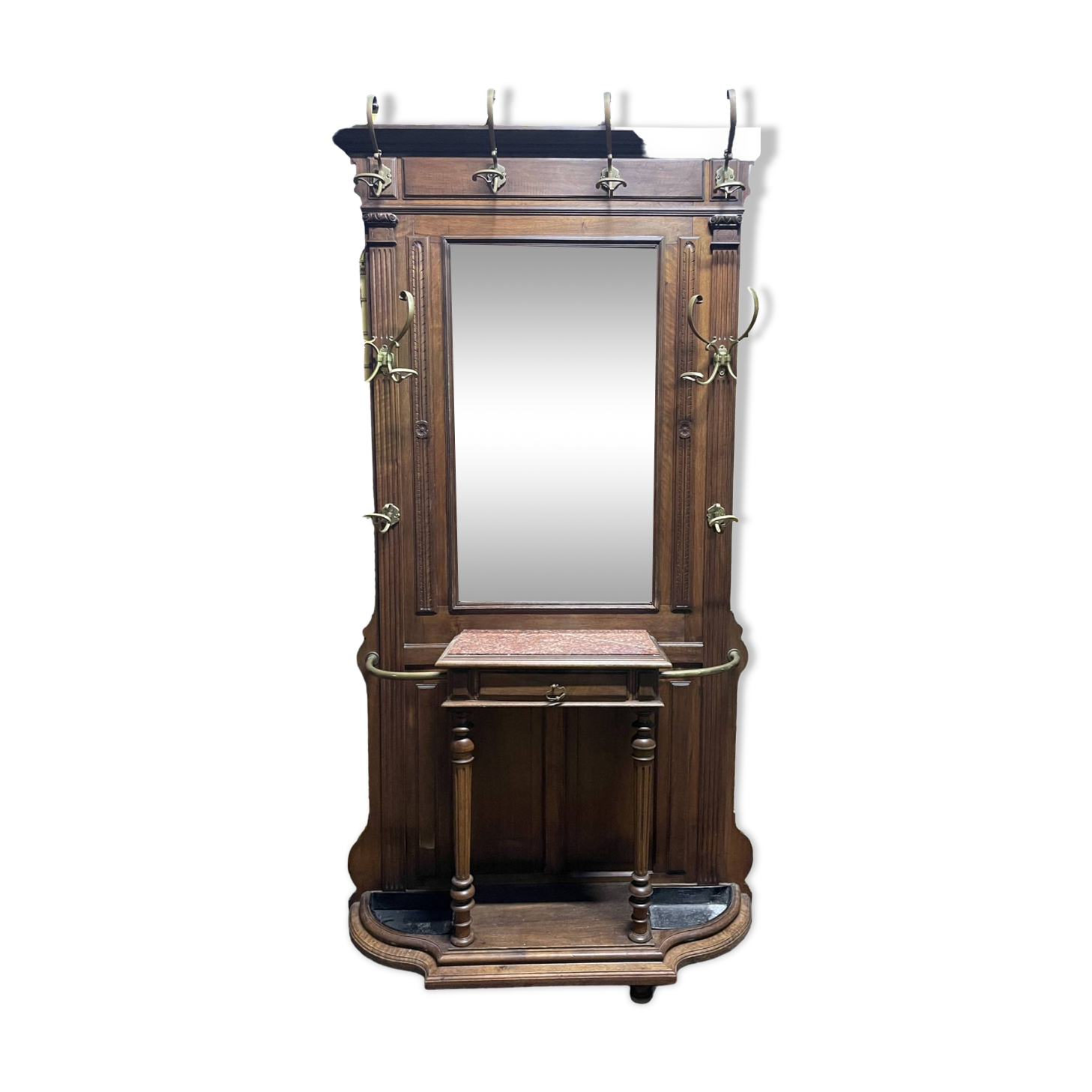 Napoleon III Walnut Coat Rack / Cloakroom