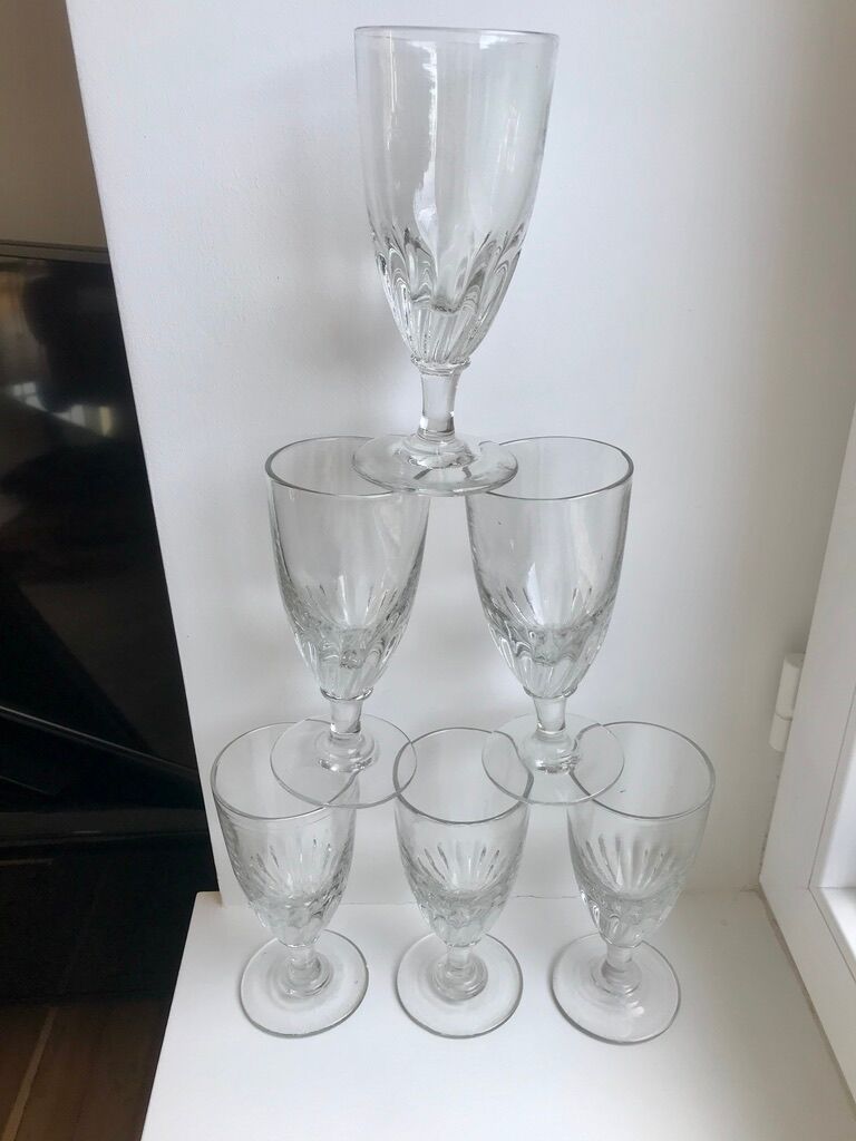 Set of 6 wine glasses / absinthe xxth