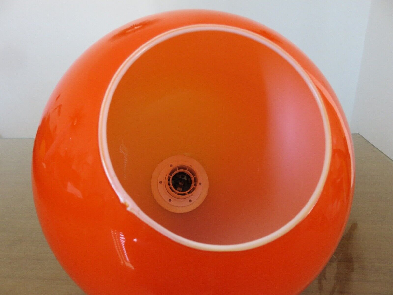 Suspension ball in opaline orange 70s