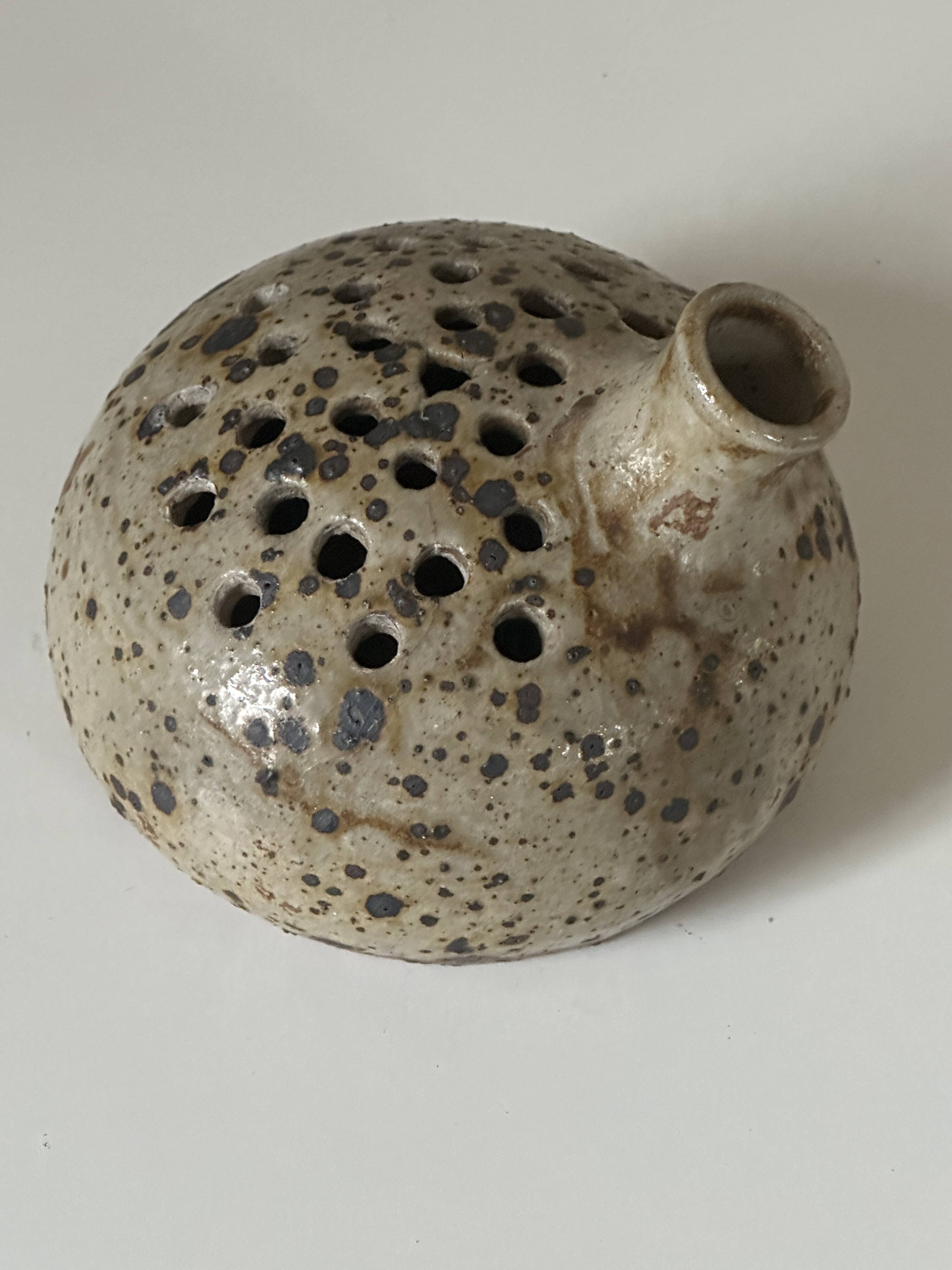 Vintage pyrite stoneware ceramic vase design from the 60s