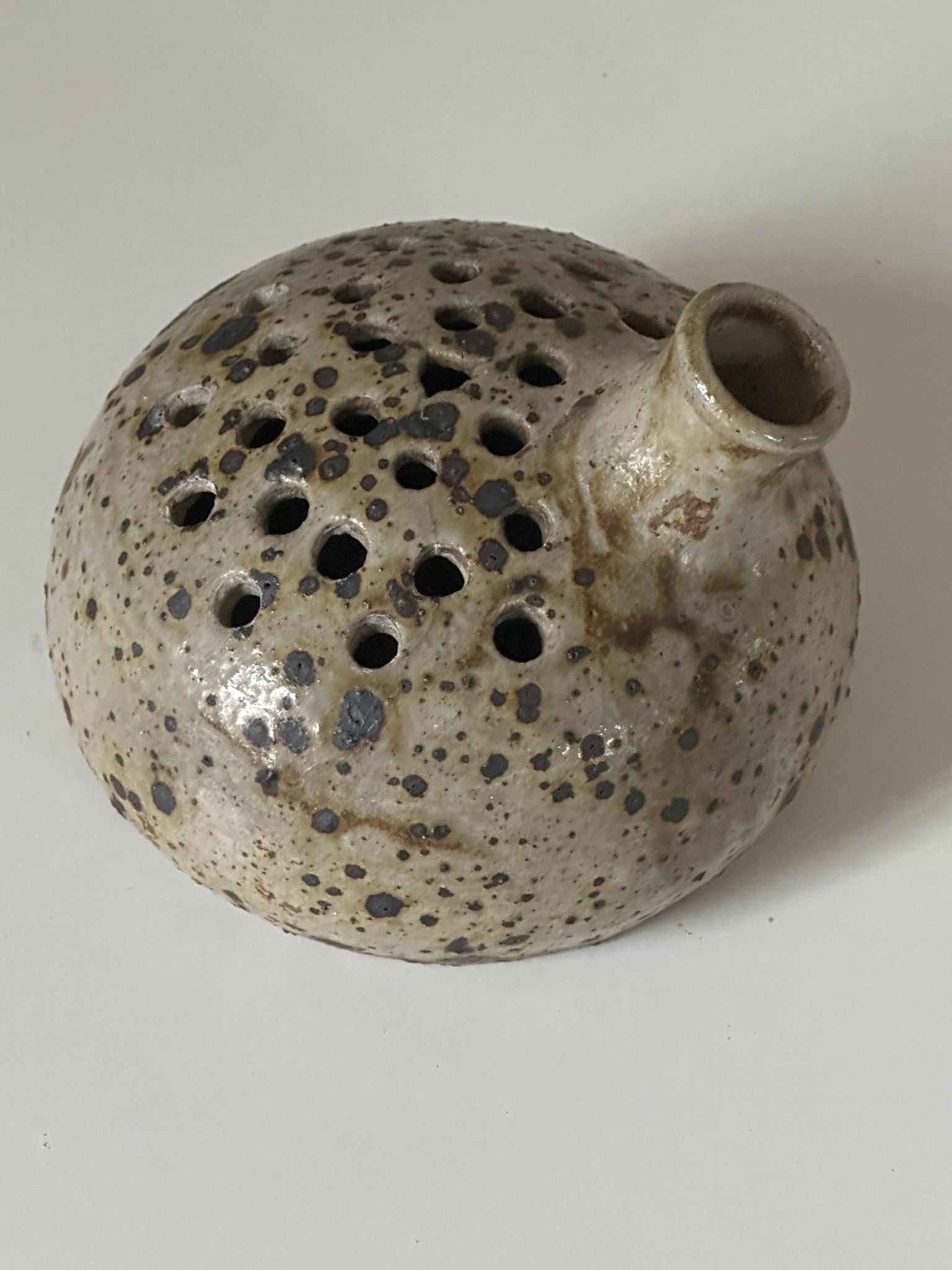 Vase céramique grès pyrité vintage design années 60