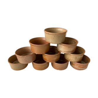10 vintage sandstone ramekins
