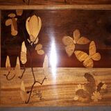 Set of 4 Gallé Nesting Tables with Magnolia Decor