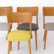 Set of 4 Vintage Bentwood Dining Chairs, 1950s German Mid-Century Beech
