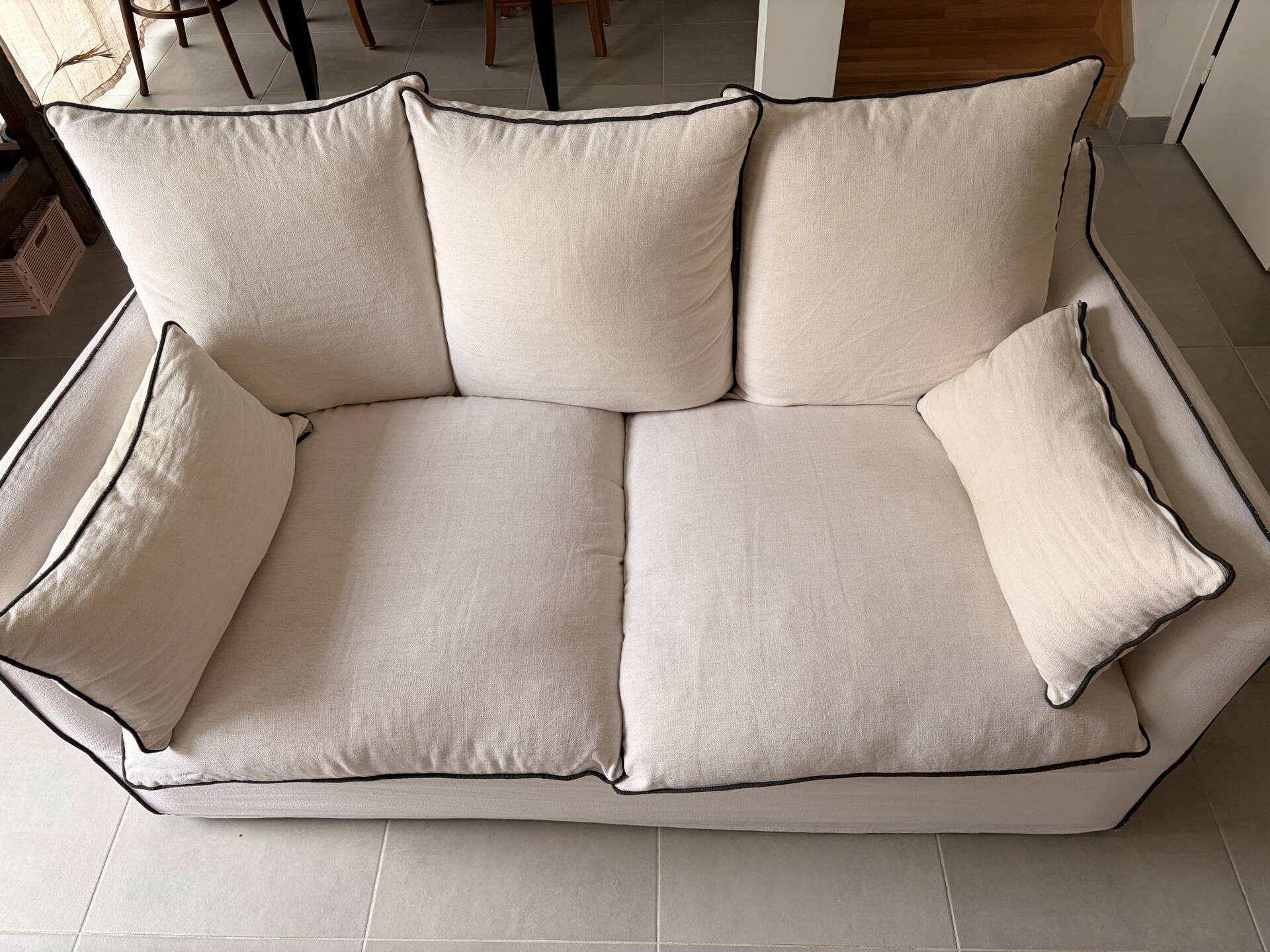 Thick linen sofa