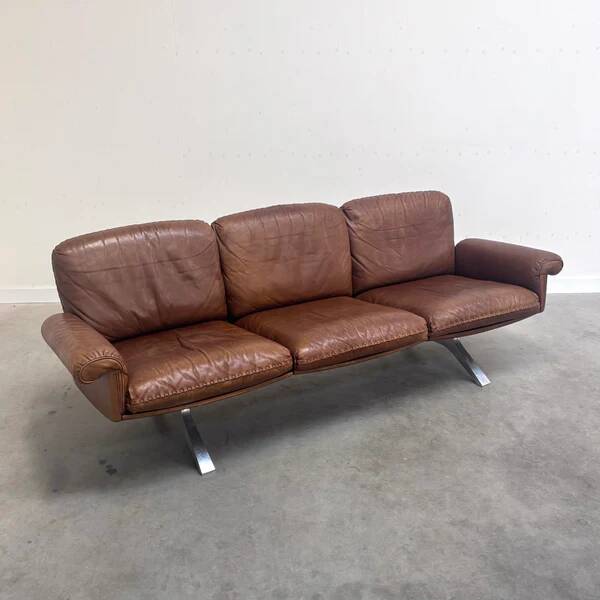 Cognac leather De Sede DS31 sofa, 1970s