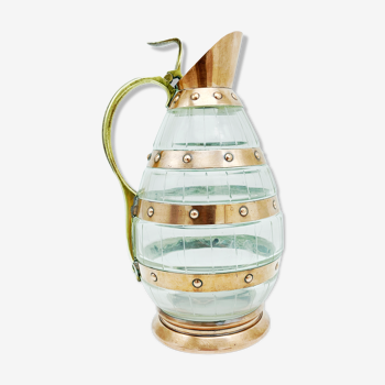 Crystal and copper pitcher Art & Craft Gustave Serrurier Bovy
