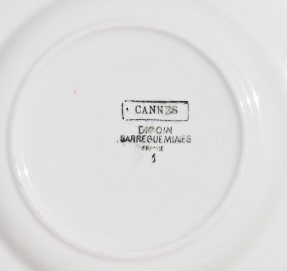 6 dessert plates Digoin Sarreguemines décor Cannes diameter 20.3 cm