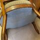 Two Louis XV style wooden and fabric armchairs
