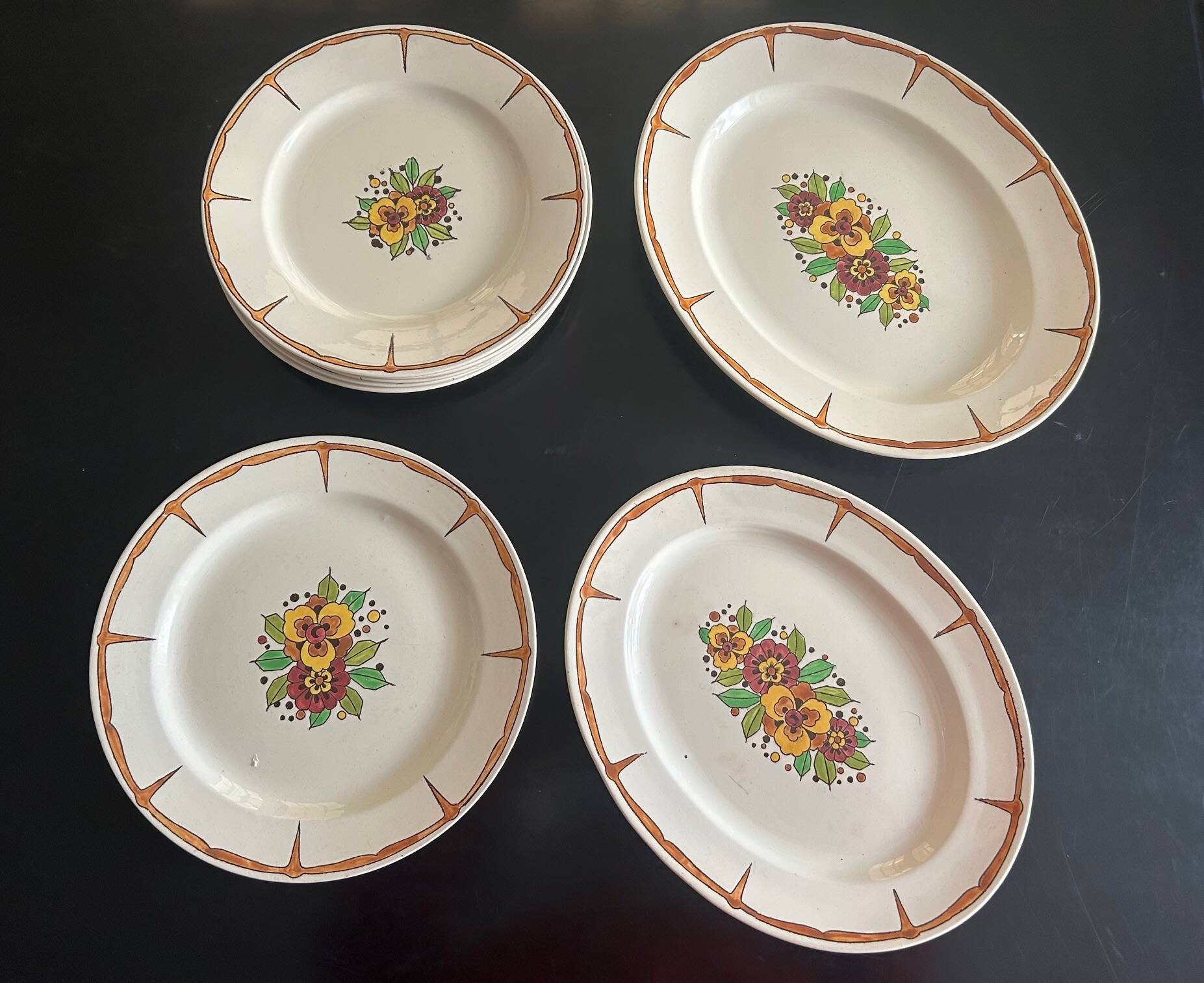 Set of art deco dishes boch fréres la louviére