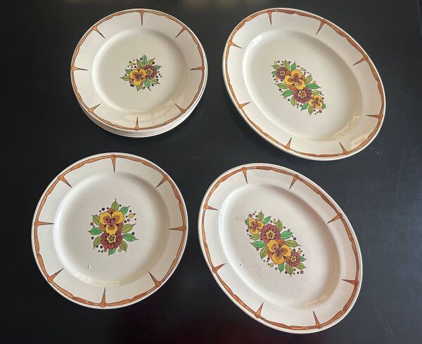 Ensemble de plats art deco boch fréres la louviére