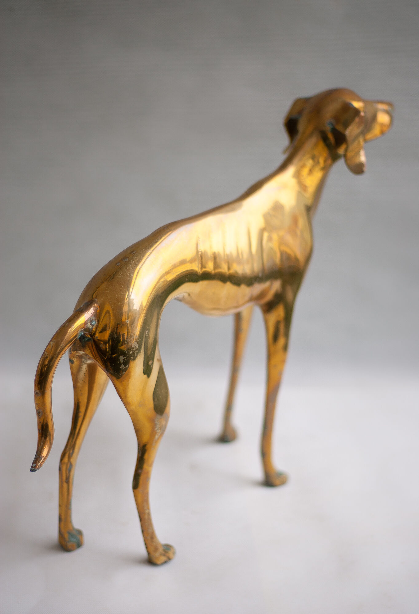 Statue vintage, big dog brass sculpture, dog statue, Greyhound, whippet, greyhound, interior decorating, home décor
