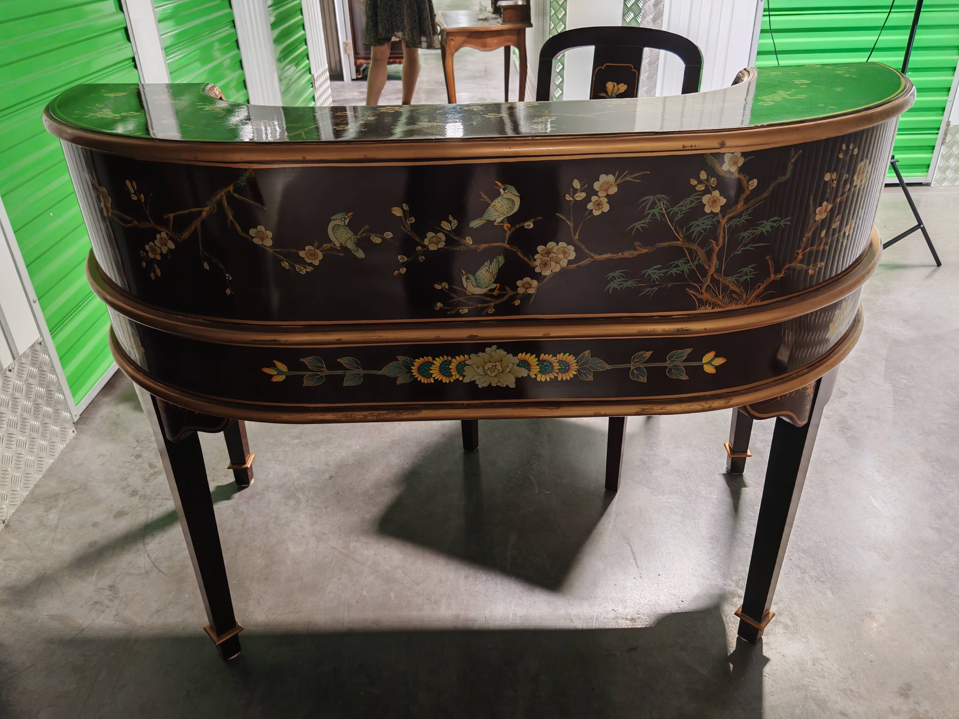 Chinese table with the vintage chair.