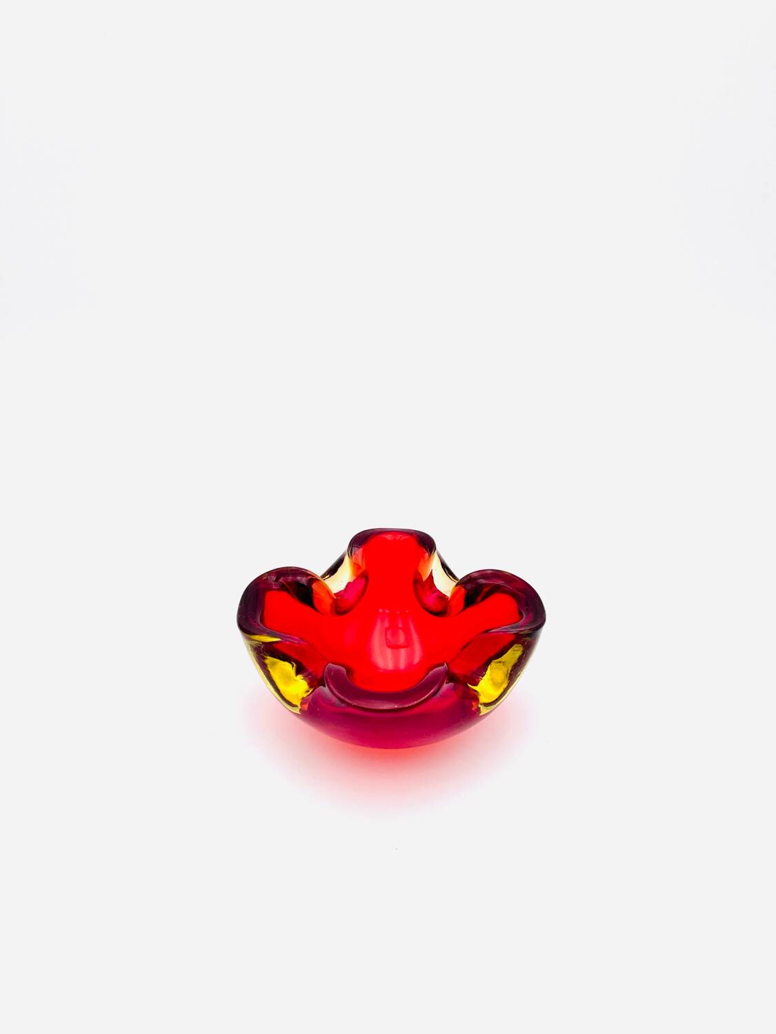 Murano Sommerso Red & Yellow Dish - Flavio Poli - circa 19