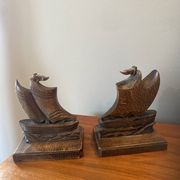 Paire de serres livres bateau art deco