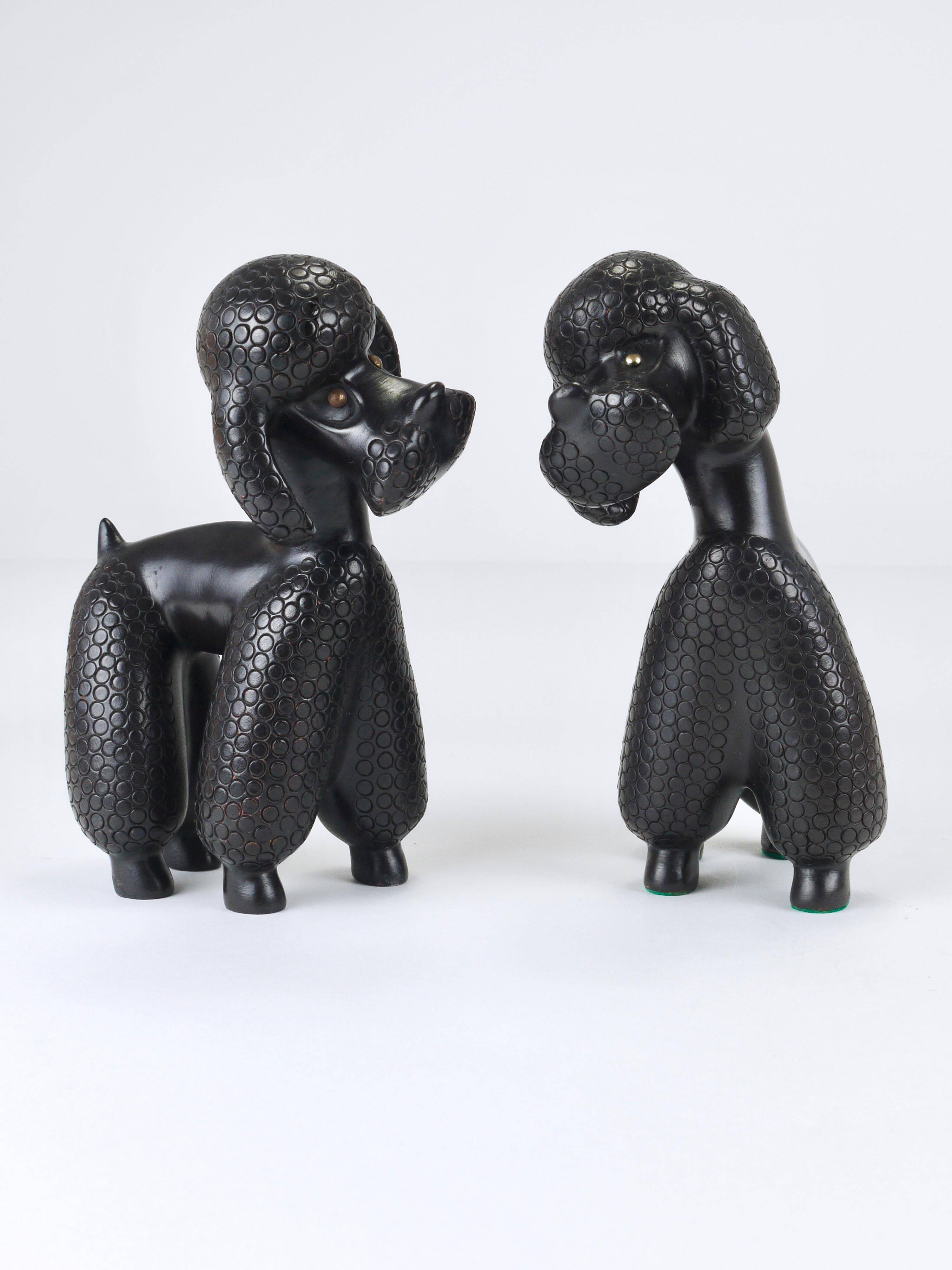 Charming Poodle Figurine Sculpture by Leopold Anzengruber, Austria, 1950s