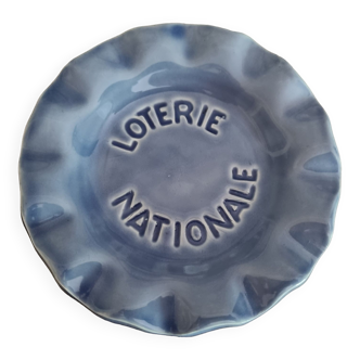 Ashtray ceramic national lottery blue